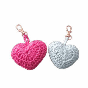 Porte clé en crochet fait main en coton - Coeur